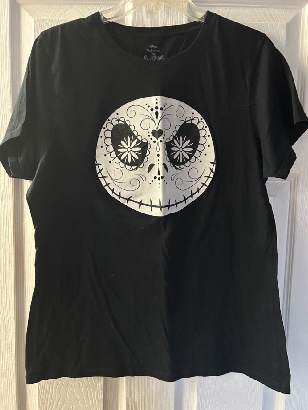 Disney’s T-Shirt with White Jack Skellington Sugar Skull Graphic